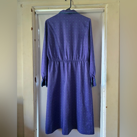 Vintage Schrader Sport Blue Long Sleeve Dress - Picture 2 of 7